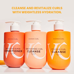 Curls before treatment with VICIOUS CURL Moisture Surge for frizz control