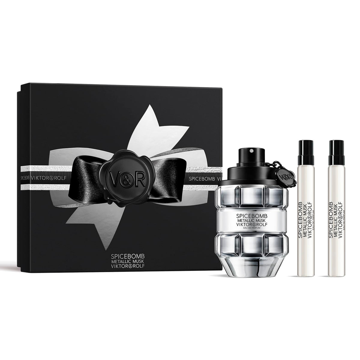 Victor&Rolf Spicebomb Metallic Musk full-size bottle ready for evening wear