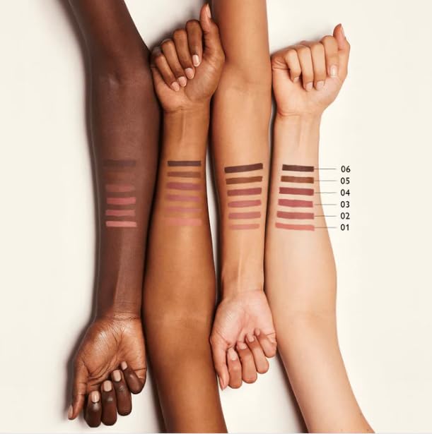 Victoria Beckham Lip Definer No. 03 swatch demonstrates the Pink Mauve shade on skin.