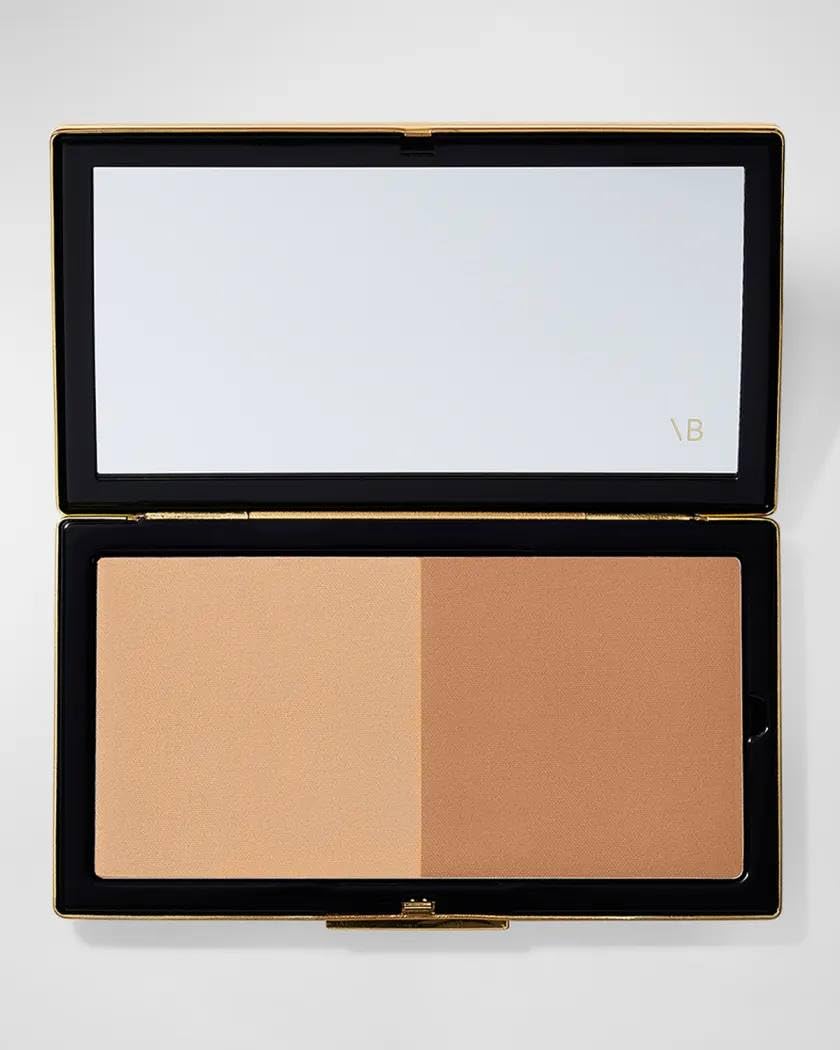 Victoria Beckham Matte Bronzing Brick Color 01 packaging shown in a sleek compact for travel warmth