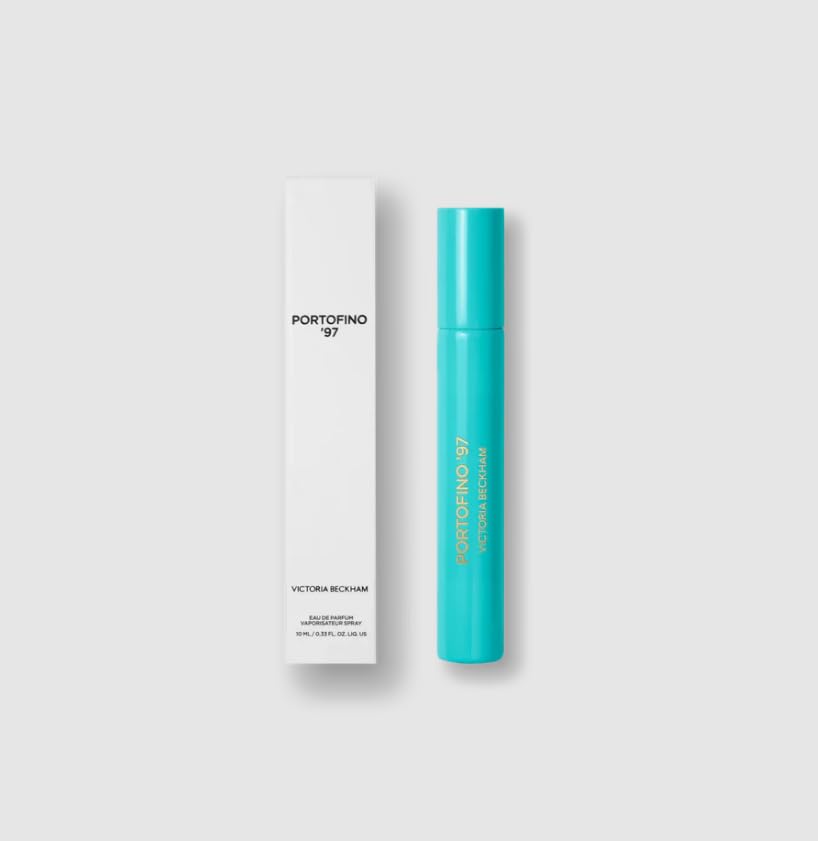 Victoria Beckham Portofino 97 travel spray bottle for on-the-go luxury fragrance.