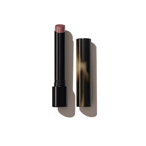 Victoria Beckham Posh Lipstick compact close-up shows satin finish and premium case.