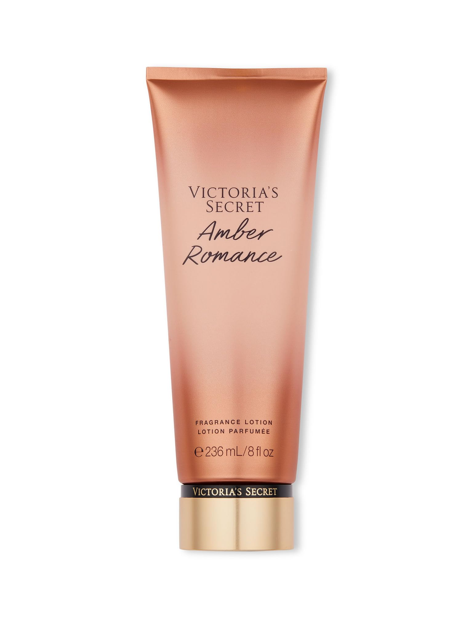 Victoria's Secret Amber Romance Nourishing Lotion bottle showing rich amber scent and skin-softening feel