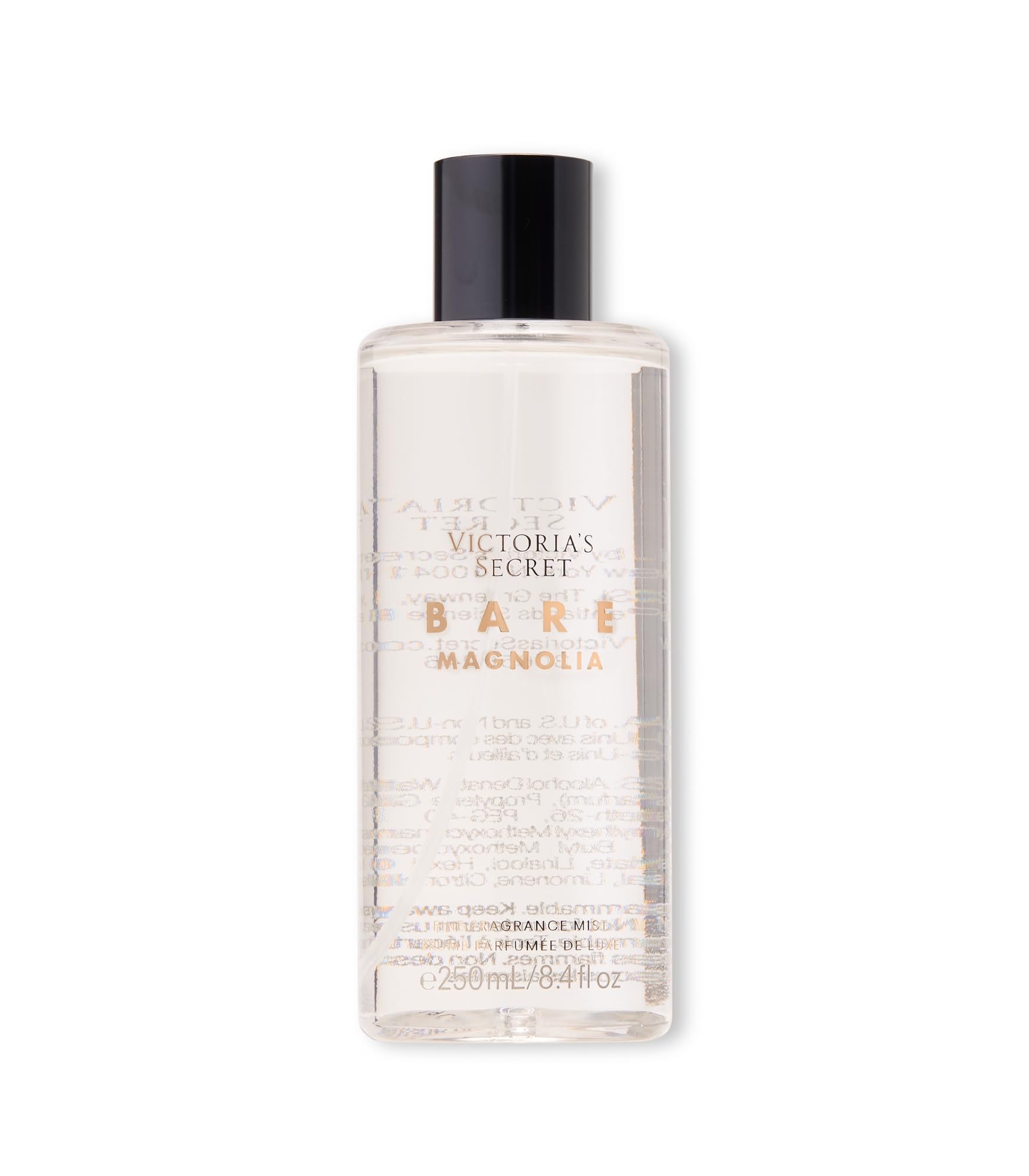 Victoria's Secret Bare Magnolia Fragrance Mist bottle showing the silky floral scent for daily freshness.