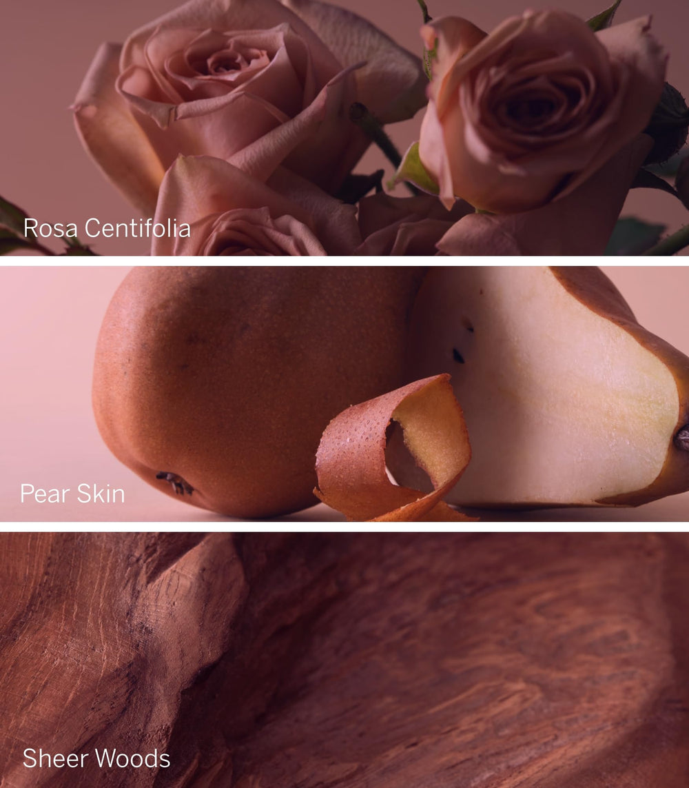 Bare Rose mist applied to pulse points for long-lasting freshness.