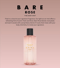 Bare Rose fragrance mist spray delivers a light touch of warmth.