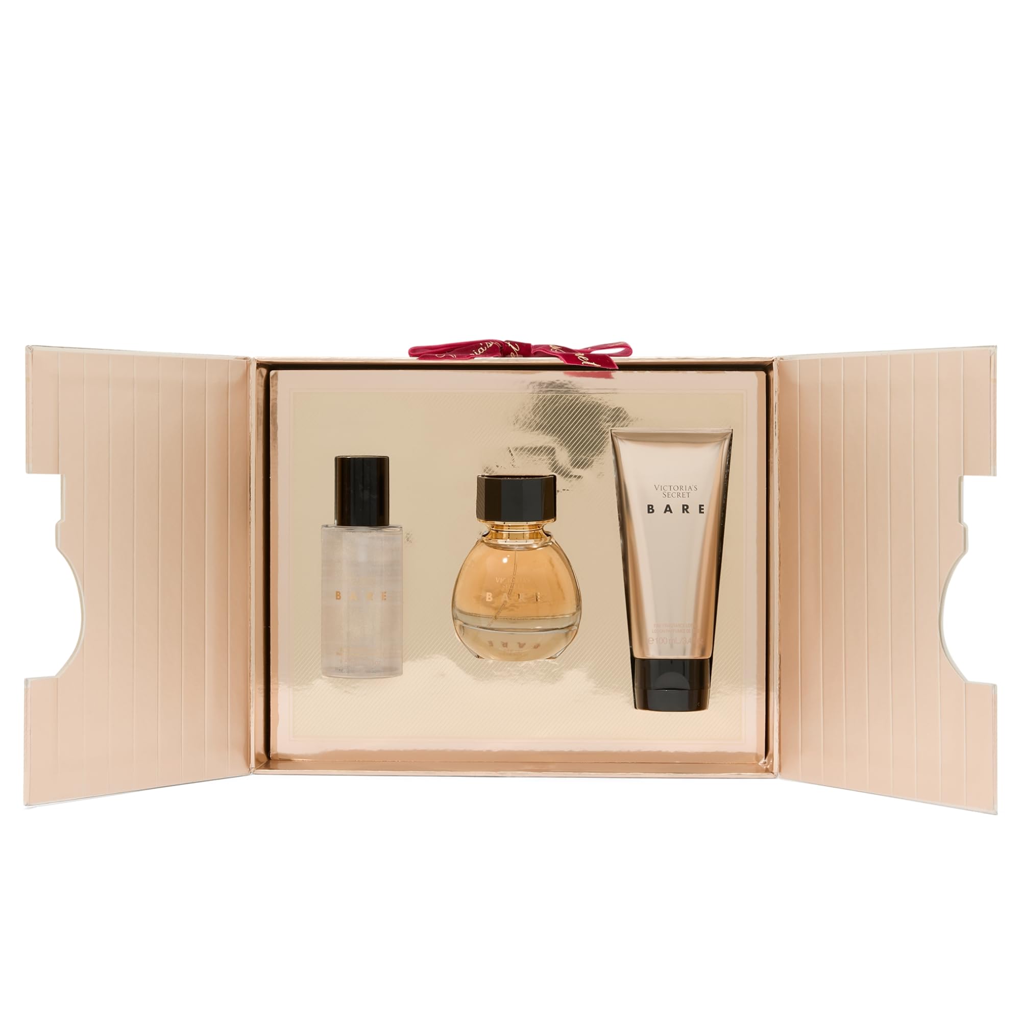 Victoria's Secret Bare shimmer mist highlights radiant skin with a soft glow.