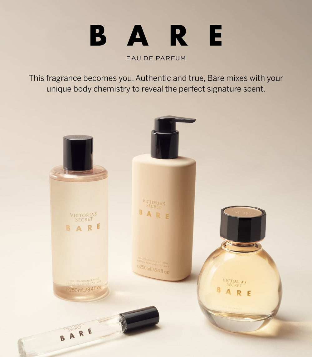 Victoria's Secret Bare travel spray packaging, TSA-friendly 0.23 oz for travel light.