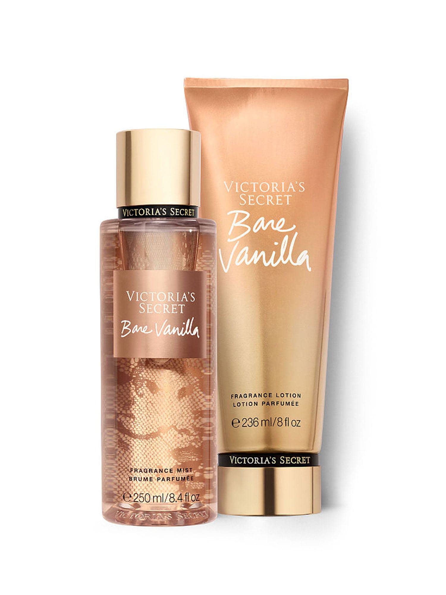Close-up of Victoria's Secret Bare Vanilla lotion packaging highlighting the brand label.