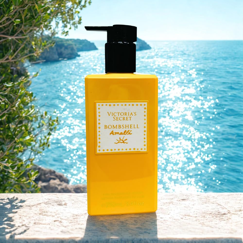 Amalfi lotion being applied for smooth skin and subtle scent