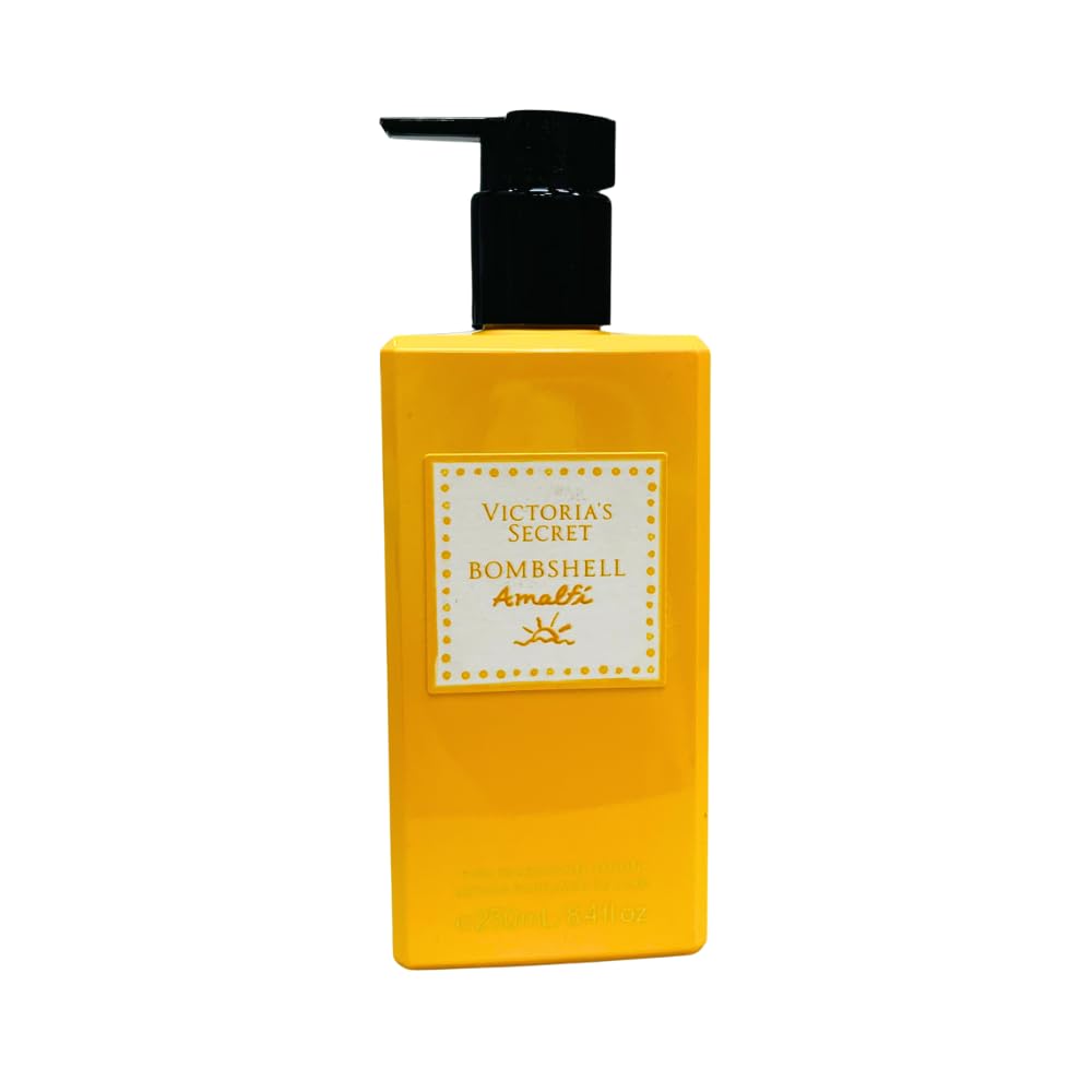 Victoria's Secret Bombshell Amalfi lotion bottle top showing quick-absorption formula