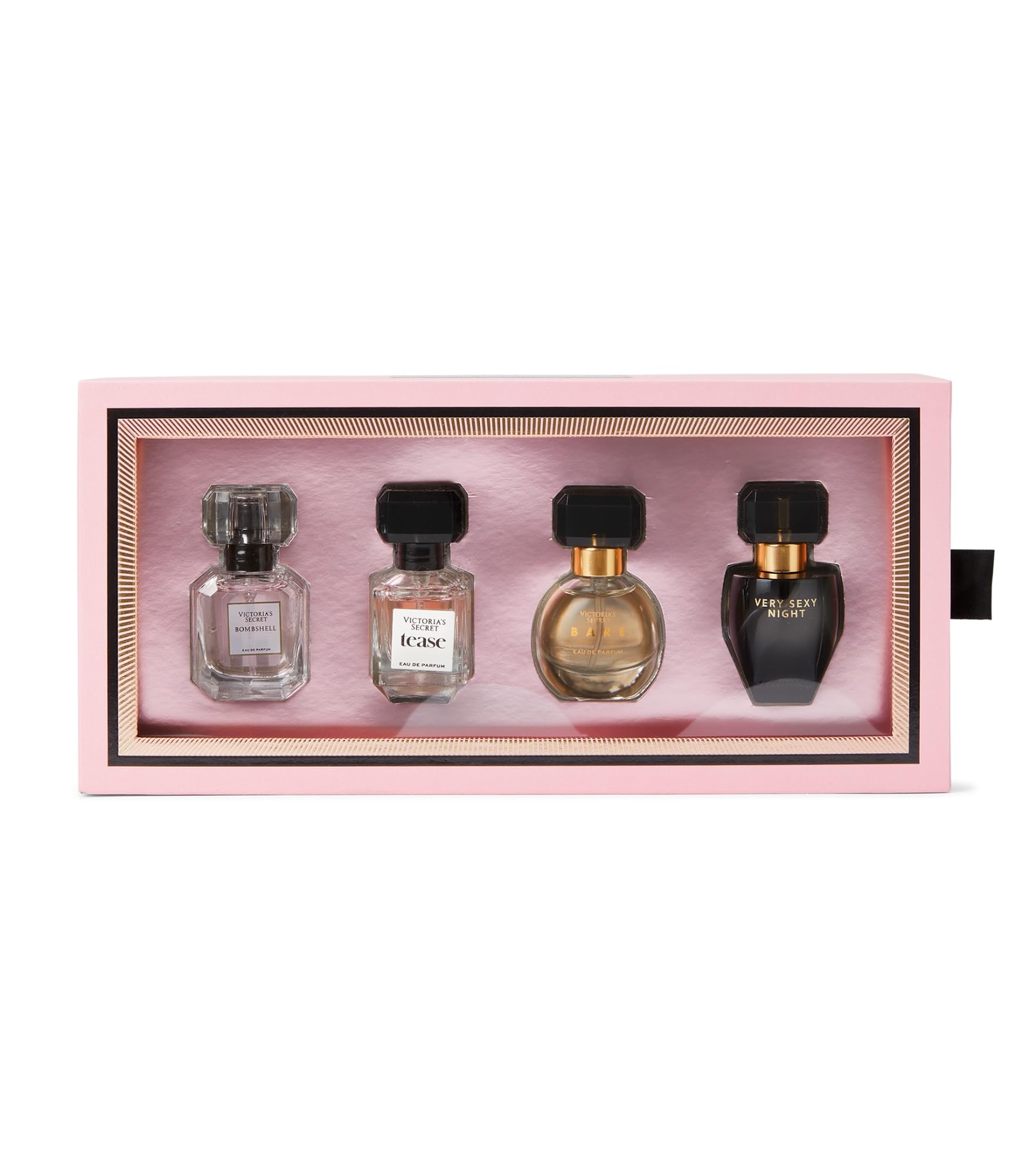 Victoria's Secret Bombshell bottle close-up, fruity floral fragrance for daytime wear.