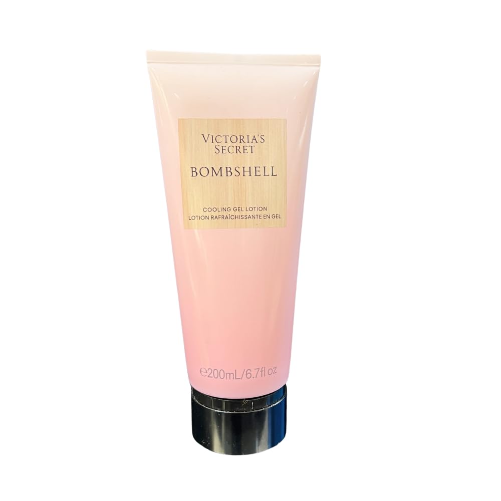 Victoria's Secret Bombshell Cooling Gel Lotion bottle shows refreshing, lightweight hydration.