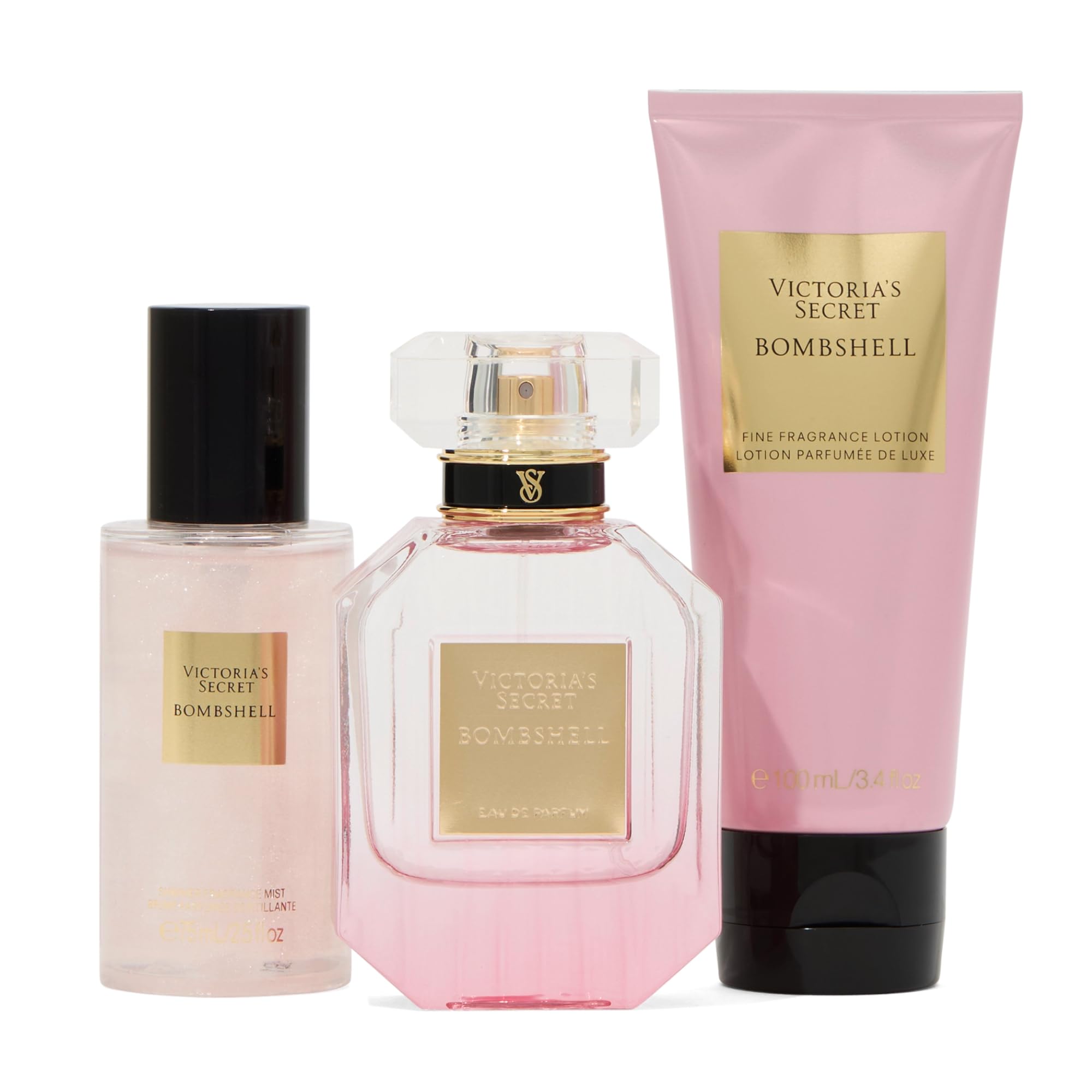 Victoria's Secret Bombshell shimmer-mist-spray adds a radiant finish for daytime looks.