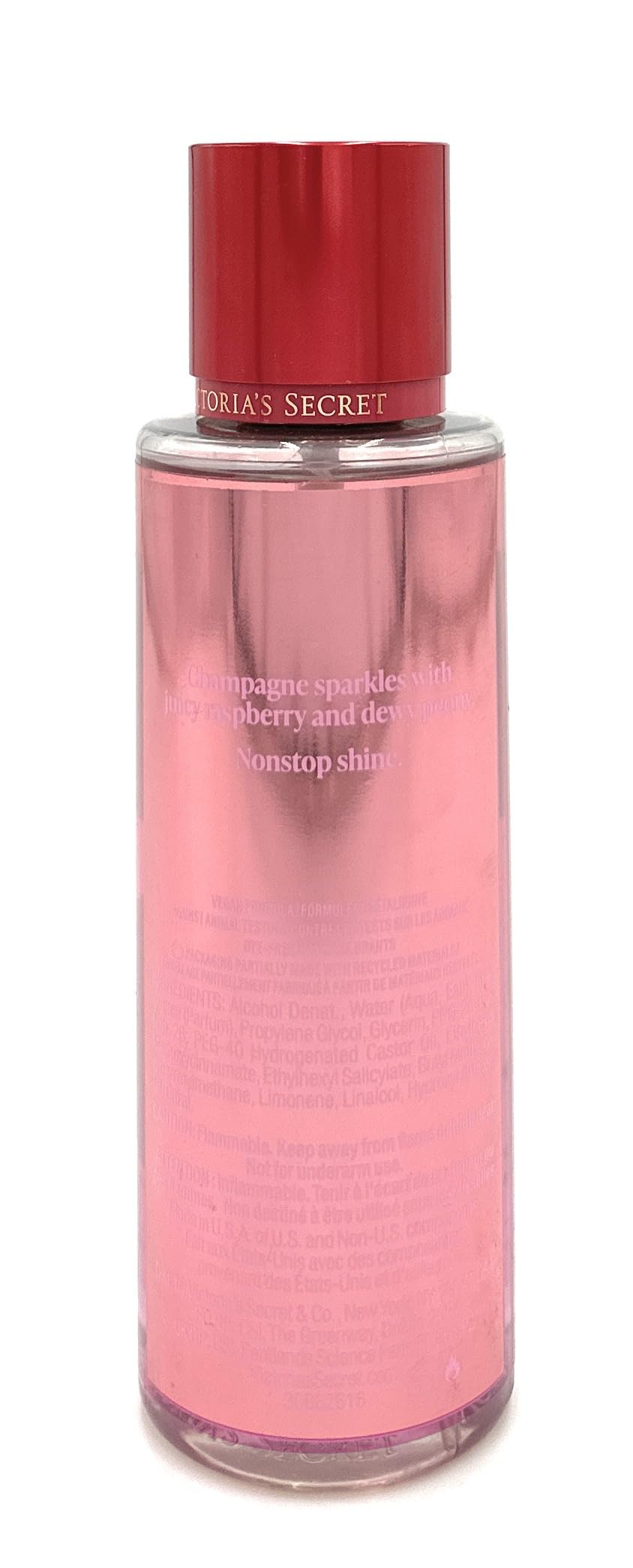 Victoria's Secret Chrome Peony Mist spray: easy layering with lotion for longer-lasting scent.