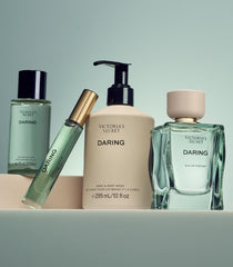 Victoria's Secret Daring on-skin image suggests hydrated skin with a lasting, subtle fragrance.