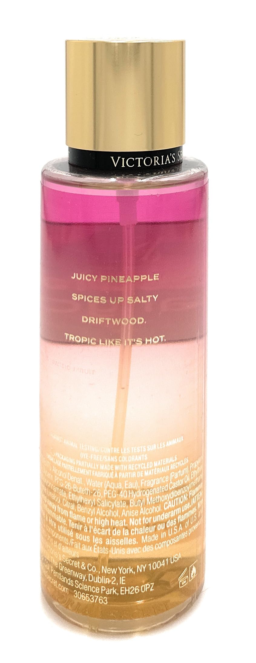 Victoria's Secret Electric Mango fragrance mist spray action for quick scent boost.