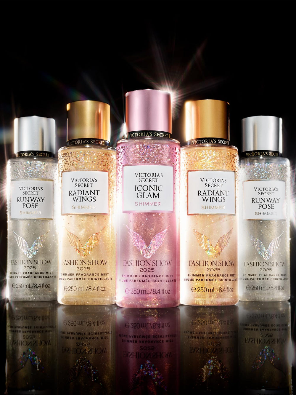 Victoria's Secret Fashion Show Iconic Glam Shimmer label detail showcases luxe branding and aroma notes