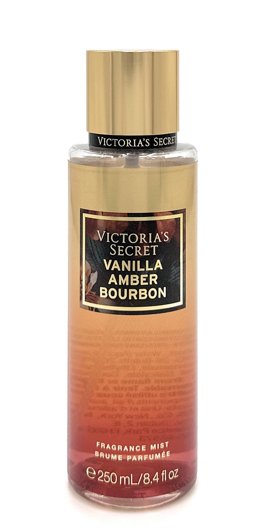 Victoria's Secret Fragrance Body Mist Vanilla Amber Bourbon bottle for daily spritz.
