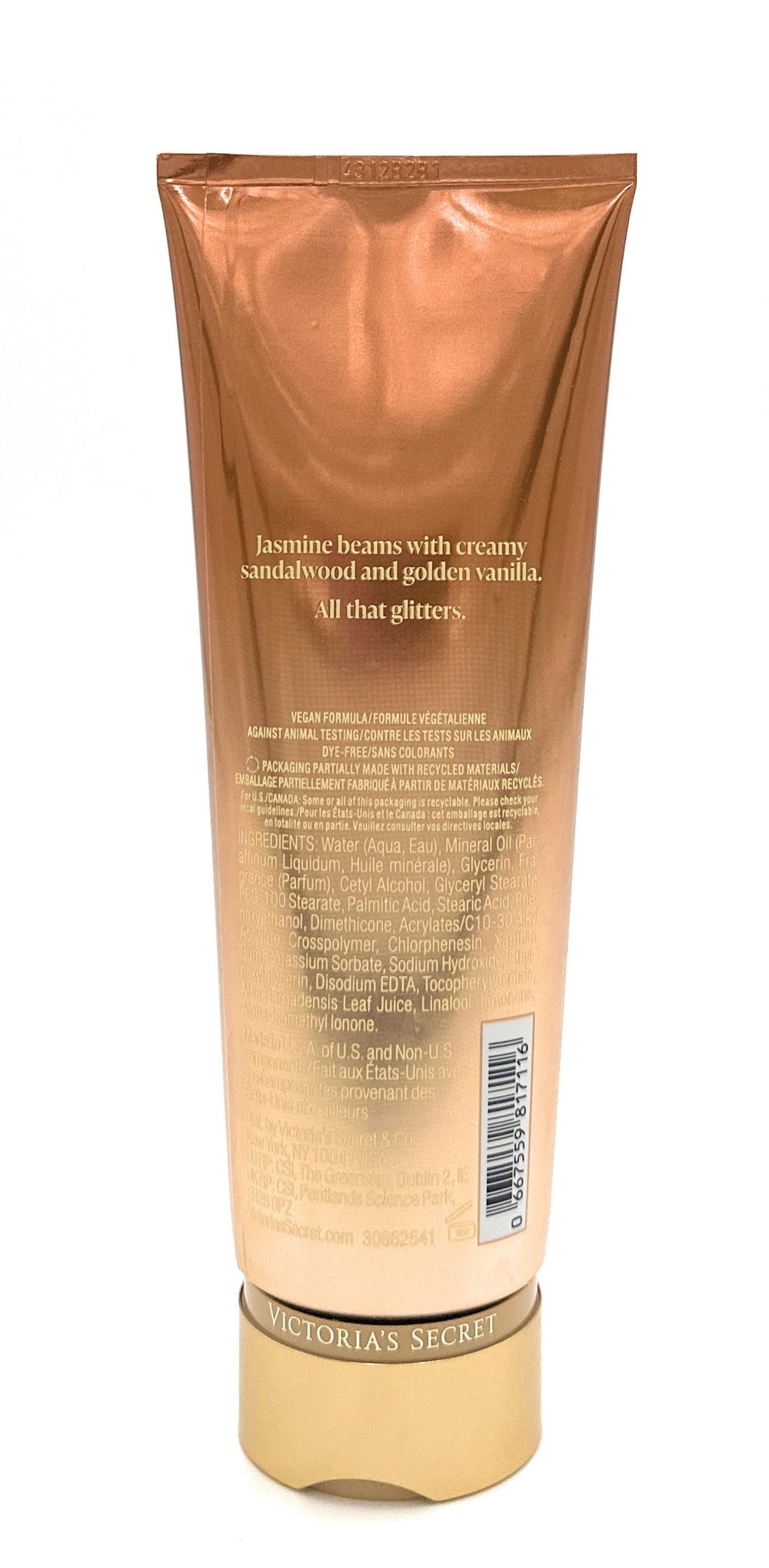 Victoria's Secret Gilded Vanilla lotion application shows smooth, hydrated skin.