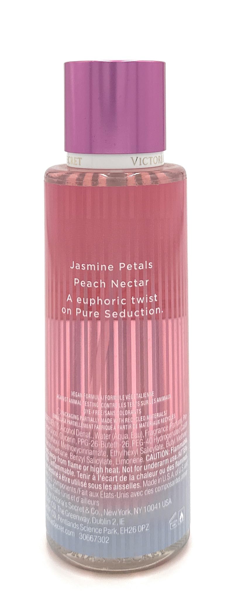 Victoria's Secret Fragrance Mist Pure Seduction Bliss close-up with layering tip