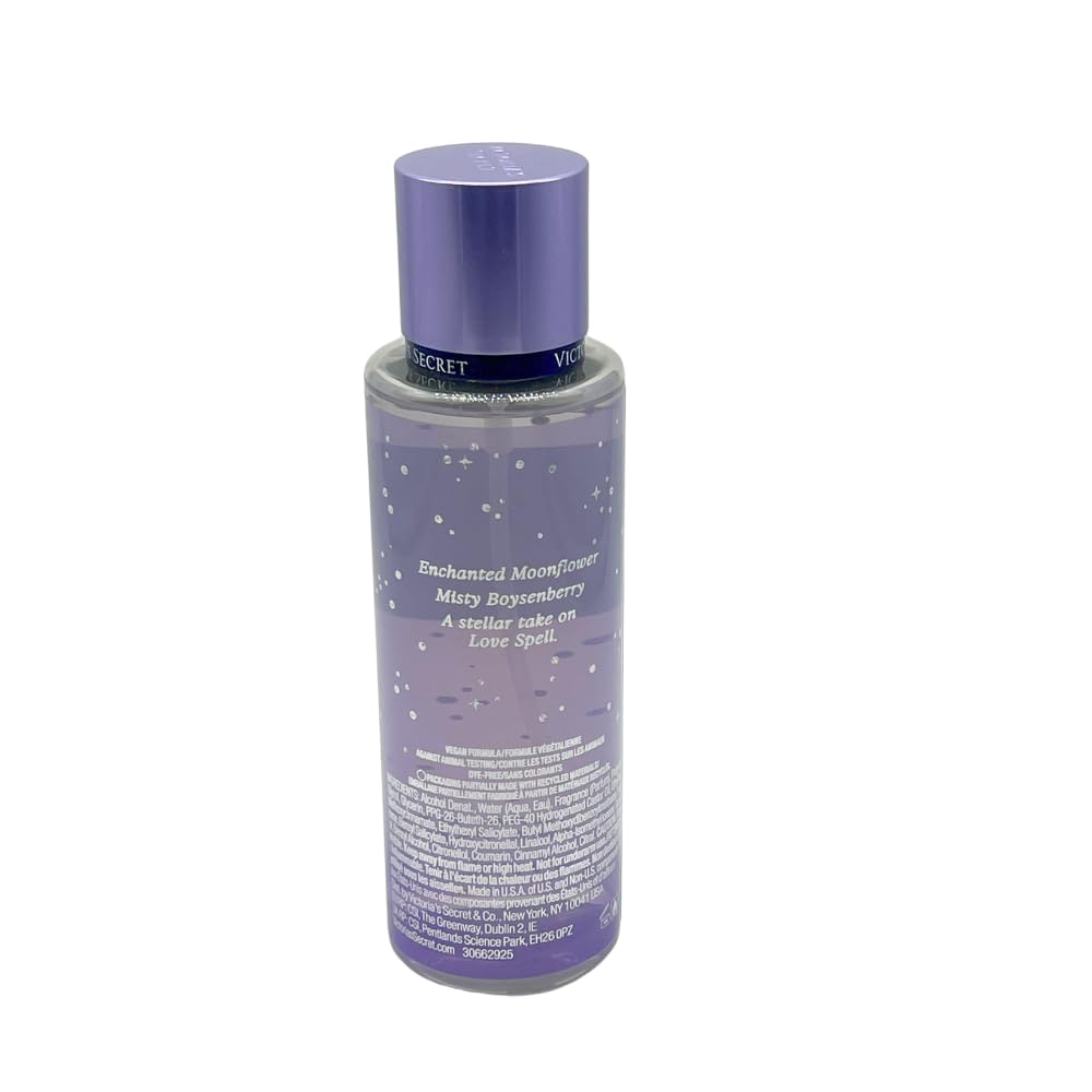 Close-up of Love Spell Starlit spray showing a light, wearable fragrance for layering.