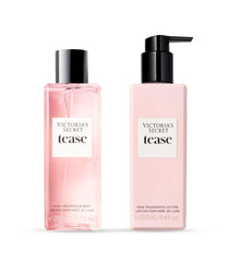Victoria's Secret Noir Tease bottle front, elegant evening fragrance display.