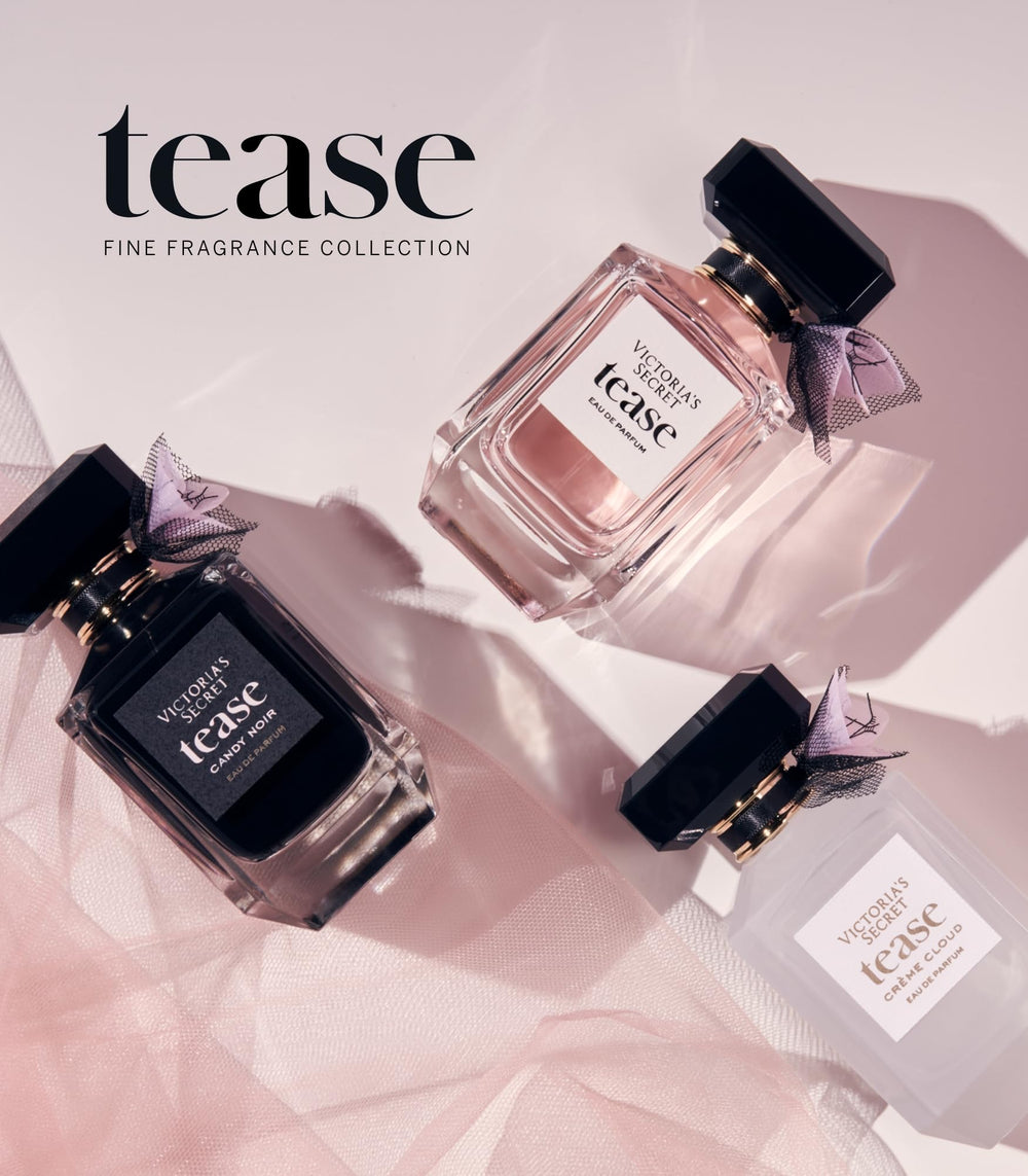 Victoria's Secret Noir Tease label detail highlights branding and scent notes.
