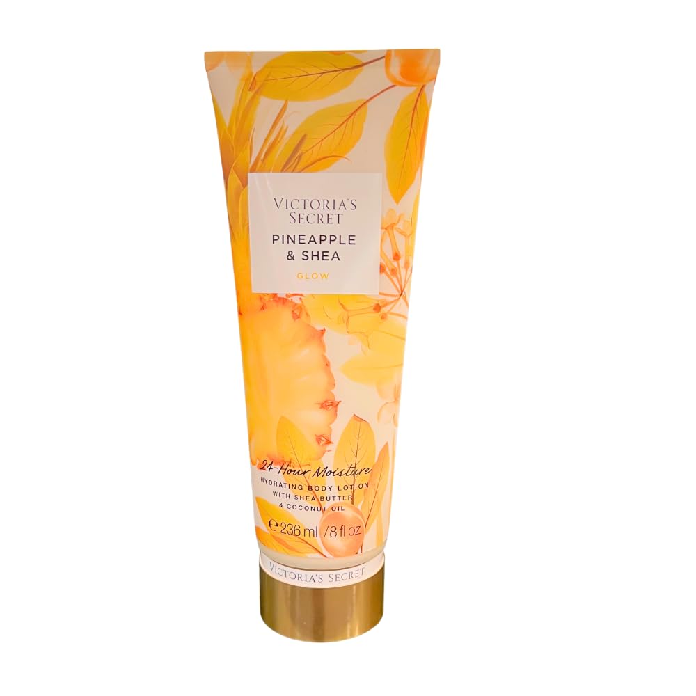 Victoria's Secret Pineapple & Shea Glow lotion bottle front for daily hydration