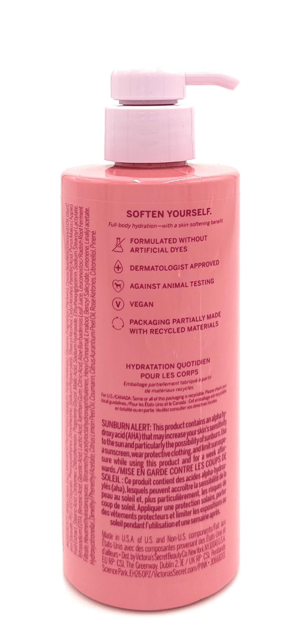 Victoria's Secret Pink Apple body lotion texture close-up, creamy moisturizing formula.
