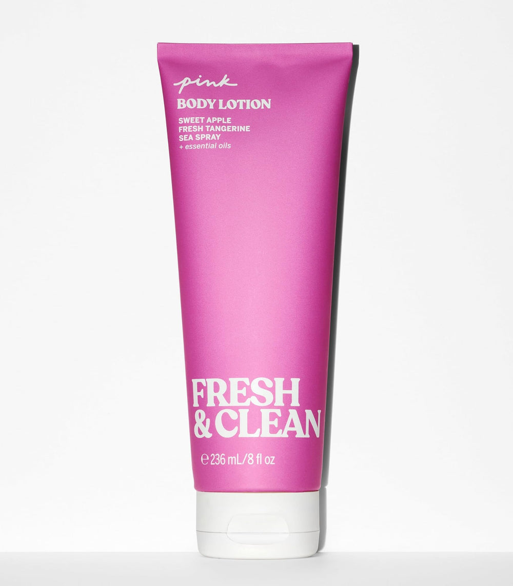 Victoria's Secret Pink Fresh and Clean lotion being smoothly applied to skin