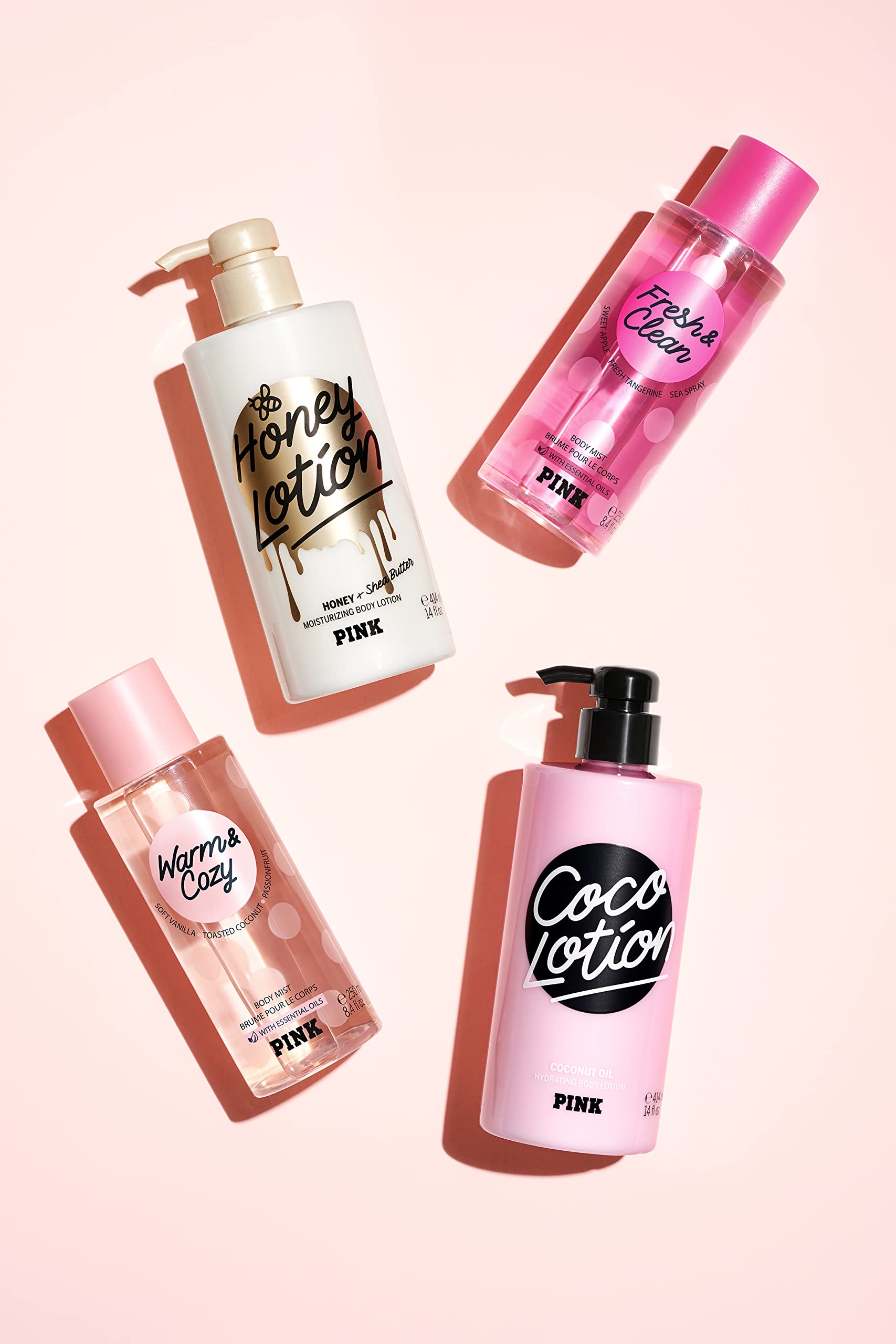 Victoria's Secret Pink Fresh & Clean Lotion close-up showcasing 24-hour hydration potential.