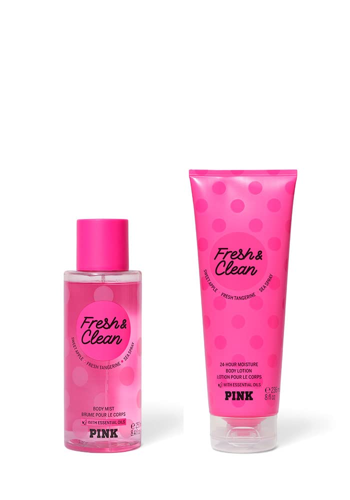 Victoria's Secret Pink Fresh & Clean Mist bottle for a refreshing mood lift.