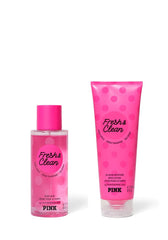 Victoria's Secret Pink Fresh & Clean Mist bottle for a refreshing mood lift.