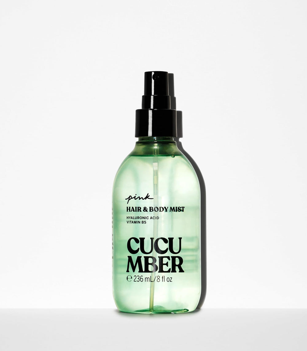 Victoria's Secret PINK cucumber spray for quick, feather-light refresh.