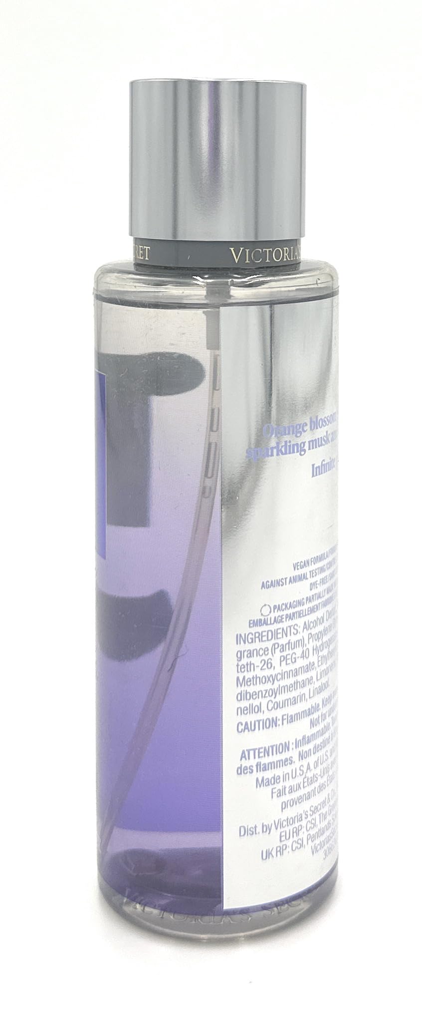 Platinum Berries mist spray close-up from Victoria's Secret for a light scent.