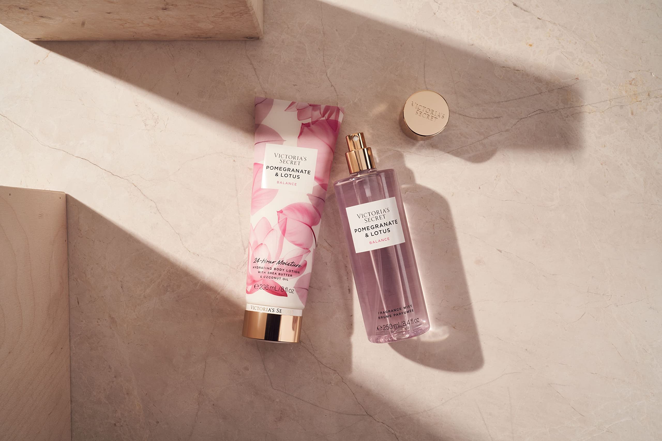 Victoria's Secret Pomegranate & Lotus fragrance mist pairing hints scent layering.