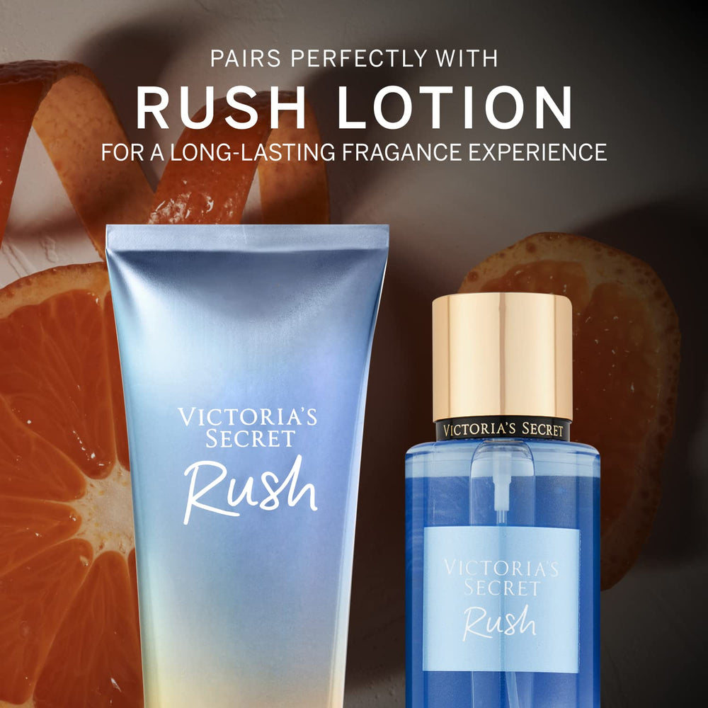 Victoria's Secret Rush packaging view shows elegant design.
