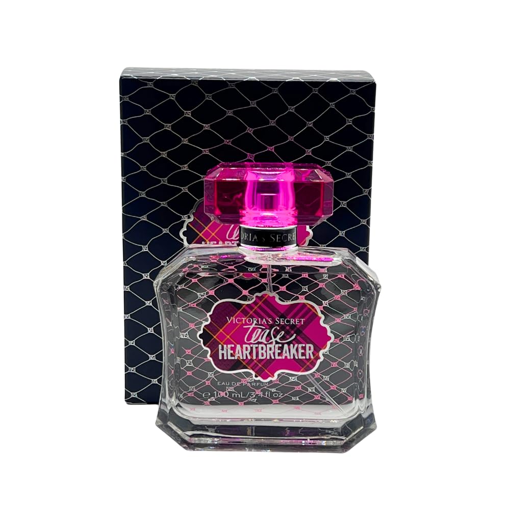 Victoria's Secret Tease Heartbreaker bottle close-up showing sleek glass and fragrance glow
