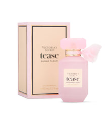 Victoria's Secret Tease Sugar Fleur bottle front, sparkling floral gourmand for date-night.