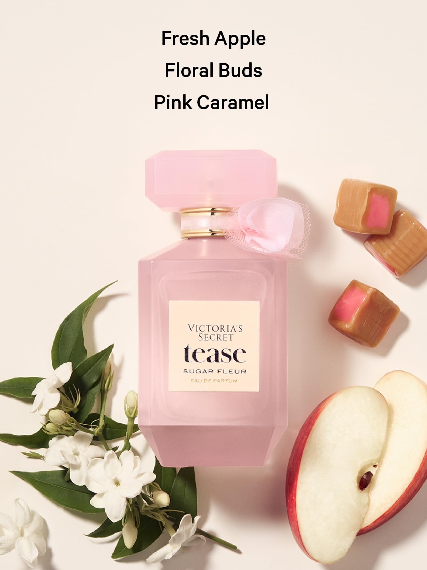 Victoria's Secret Tease Sugar Fleur bottle highlights floral buds for a soft bloom.
