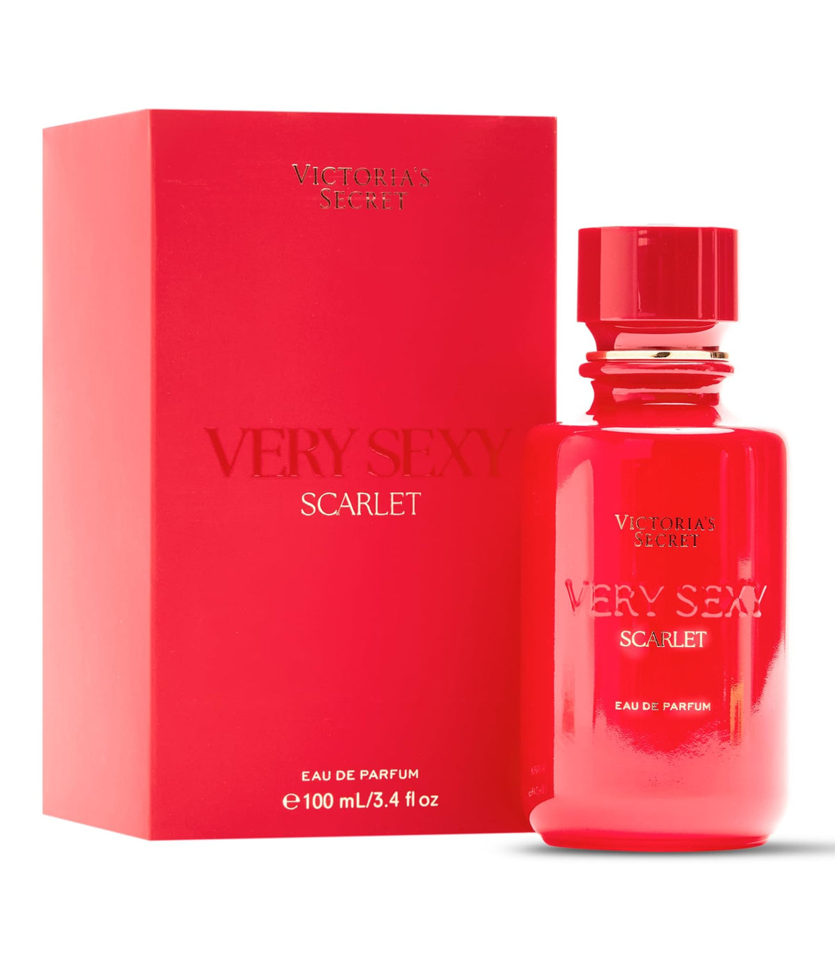 Victoria's Secret Very Sexy Scarlet bottle showcases bold luxury for evenings.
