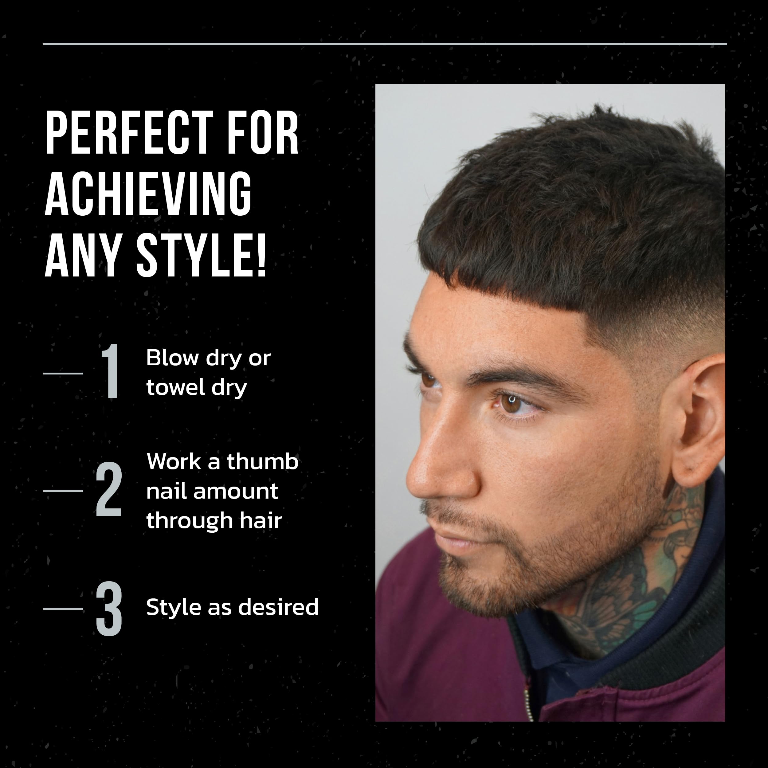 Victory Crown Matte Pomade no shine finish shows natural look for refined styles.
