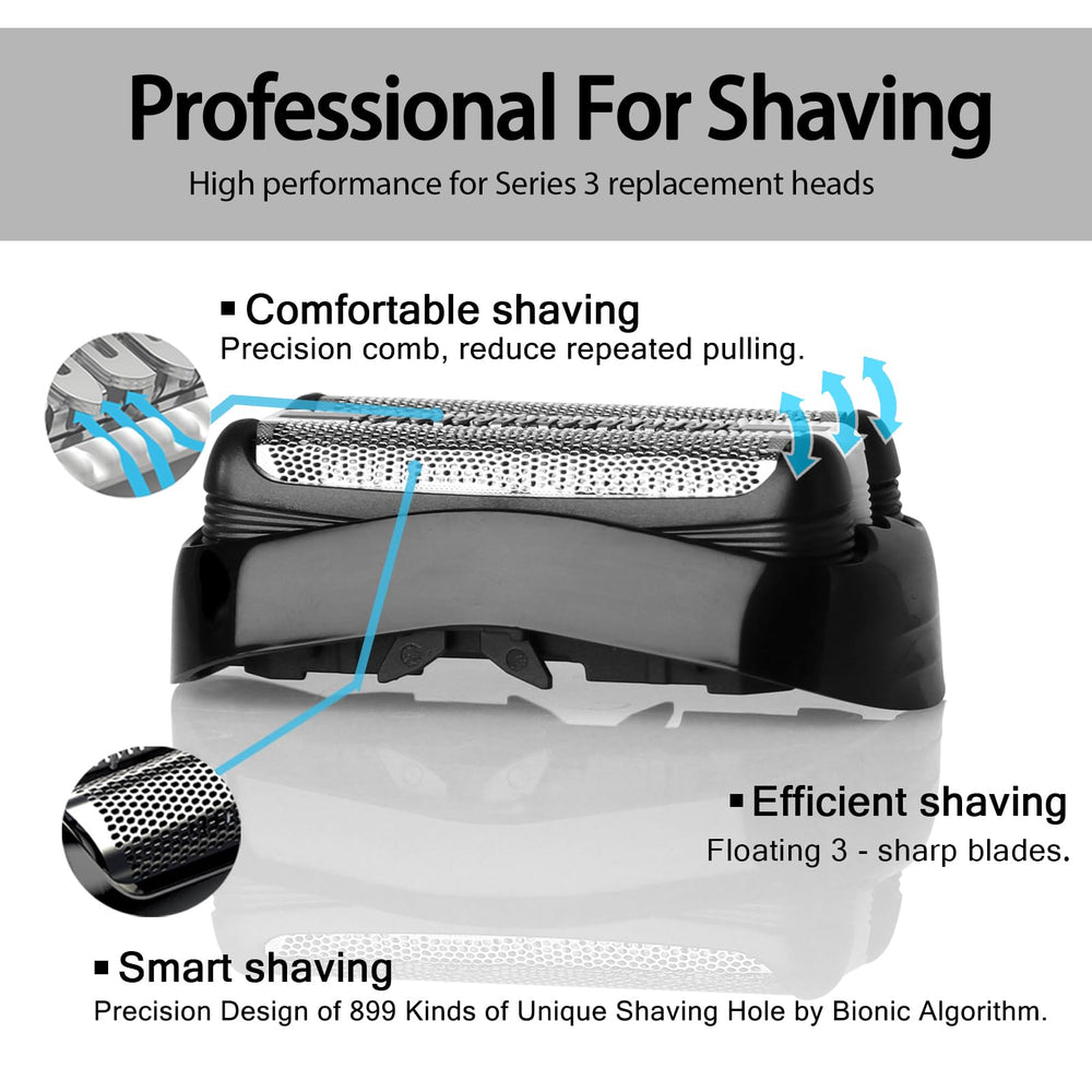 VIDSA S3 heads – wet and dry shaving compatibility shown.