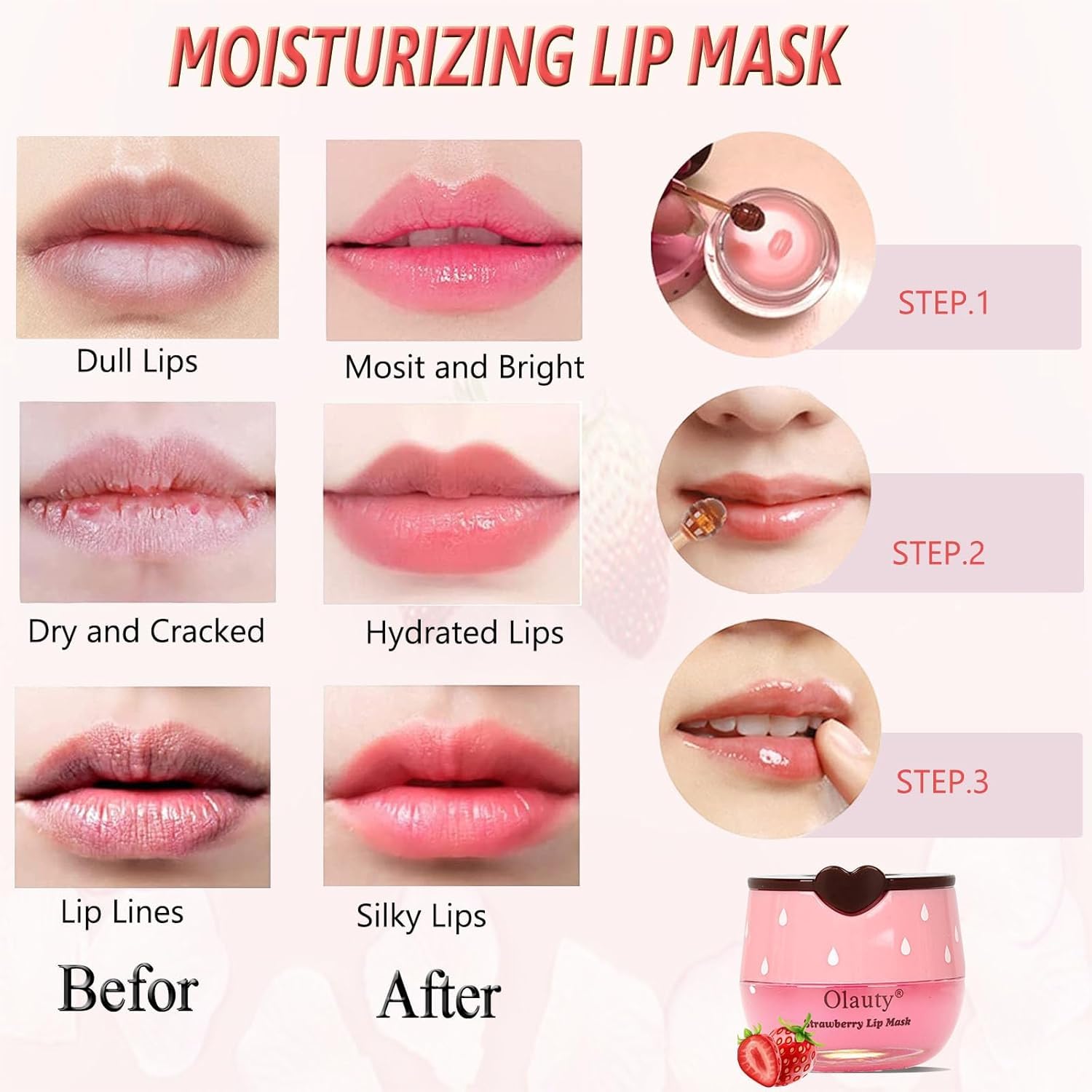 Vienflona bee lip balm overnight mask in use before sleep.