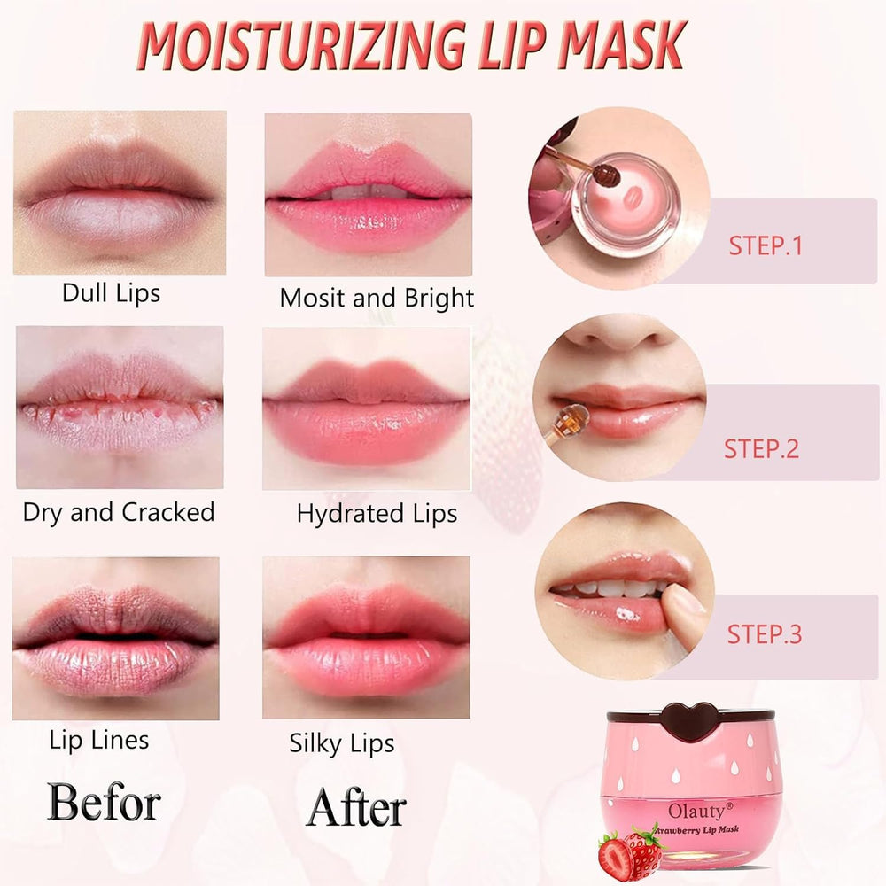 Vienflona bee lip balm overnight mask in use before sleep.