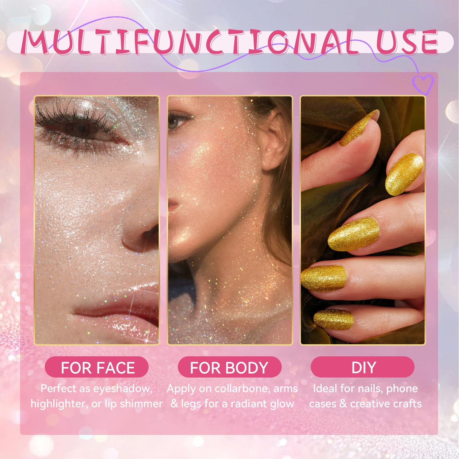 Vigorder glitter nails for easy, streak-free party nail art.
