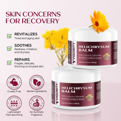 Vigority Helichrysum Balm texture close-up ready for quick absorption.