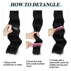 Vigorous soft synthetic fibers in black that mimic natural hair texture