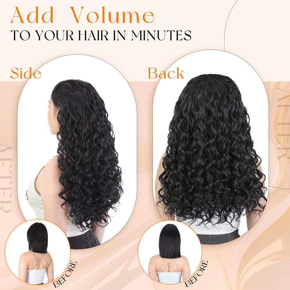 Vigorous Curly Clip-In Extensions invisible clips stay secure all day